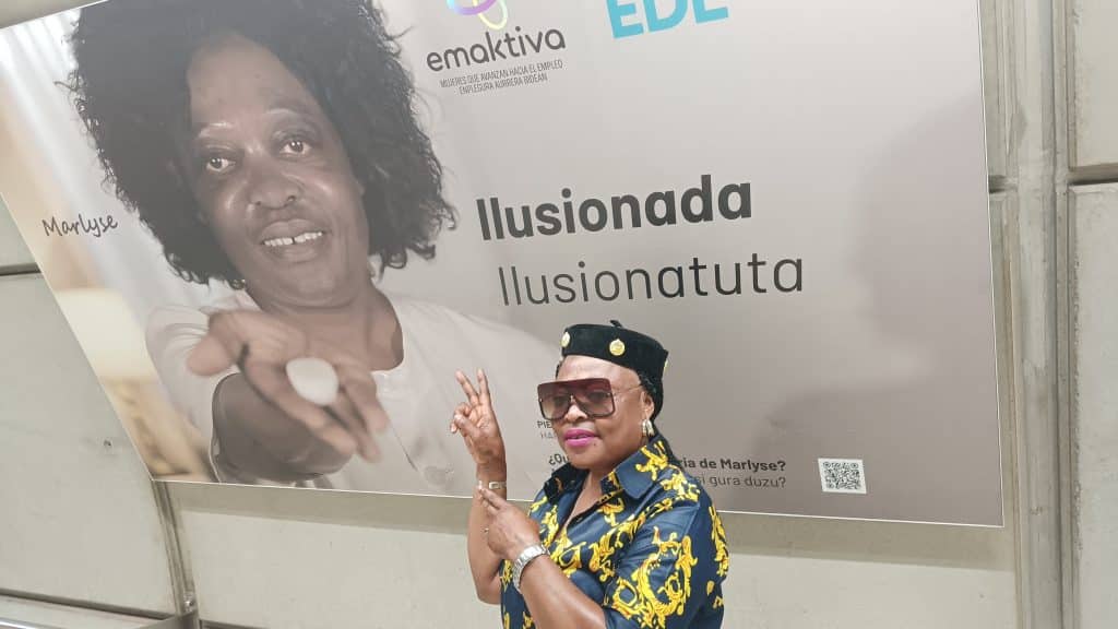 Marlyse en el metro Bilbao
